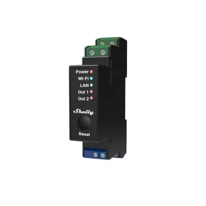 Shelly PRO 2PM ohjelmoitava DIN-kiskorele, 2x16A, WiFi, LAN, Bluetooth