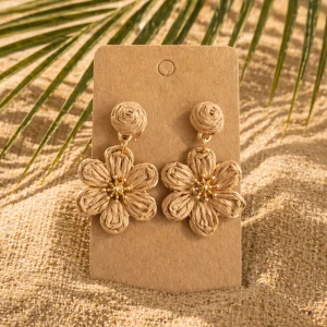 Raffia kukkakorvakorut