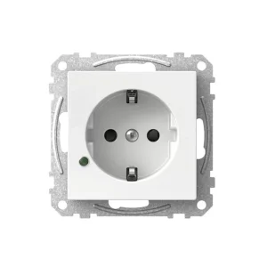 Pistorasia Schneider Electric Exxact 1-osainen 16A IP21 UKJ LED Valkoinen